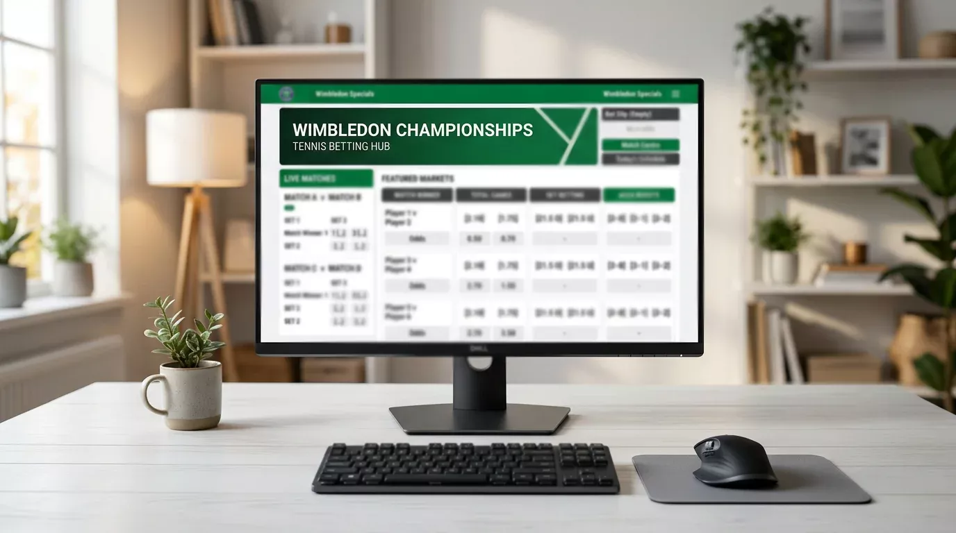 Pantalla de ordenador mostrando diferentes tipos de mercados de apuestas deportivas